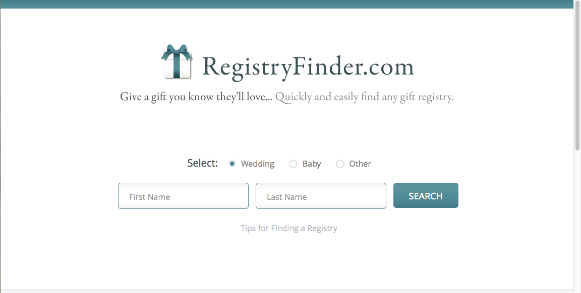 RegistryFinder home page