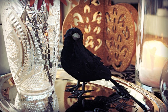 Crow in Halloween Centerpiece from Dollar Tree