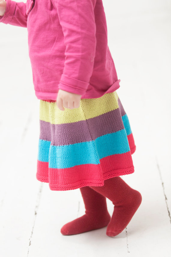girls hand knitted cotton skirt, etsy kids clothes