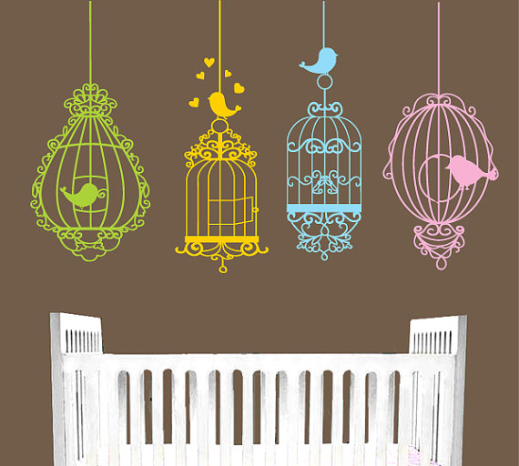 Bird cage decal