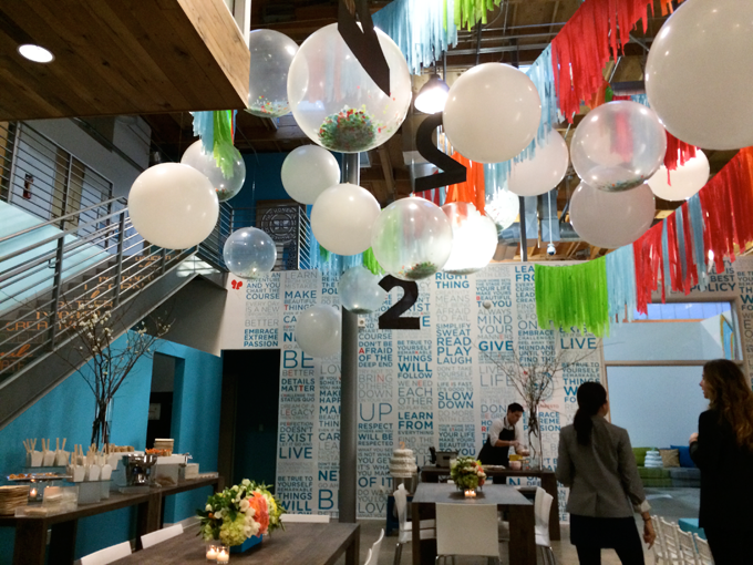 Party decorations at Honest Company's 2nd birthday party