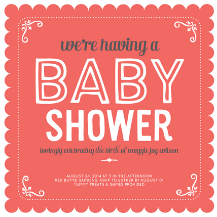 Girl Baby Shower Invitations Basic Invite