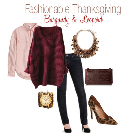 Fashionable Thanksgiving Burgundy and Leopard Fashion