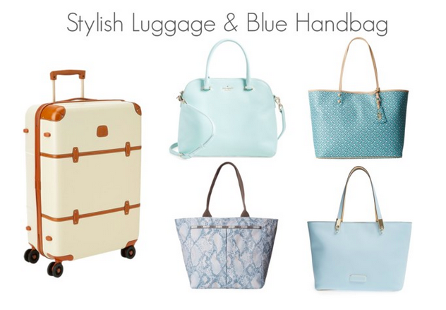 Stylish Luggage and Blue Handbags Travel Style