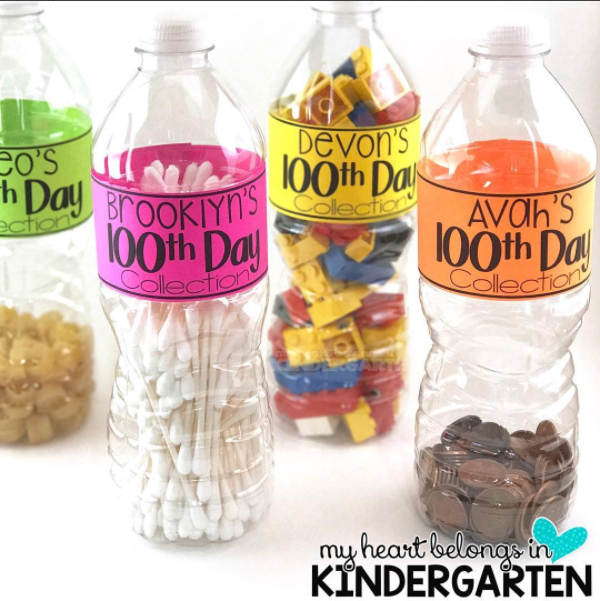 100 Days of School Ideas: Collection Water Bottles