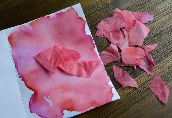 Mother's Day DIY Card with Tissue Paper Bleeding