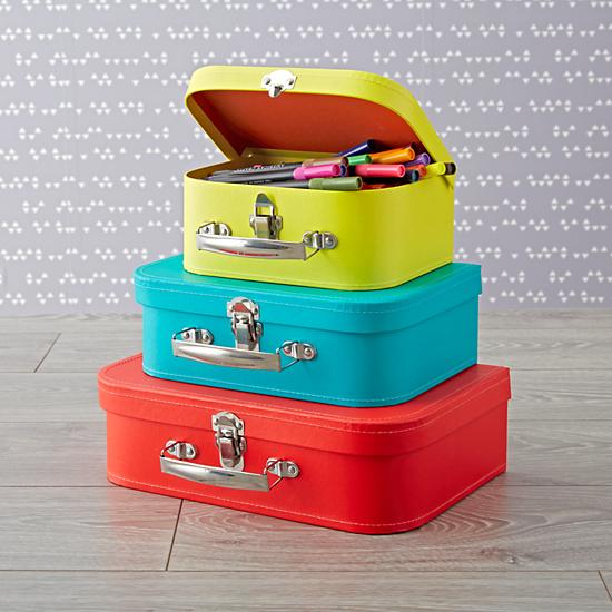 The Land of Nod Rainbow Decorative Suitcases