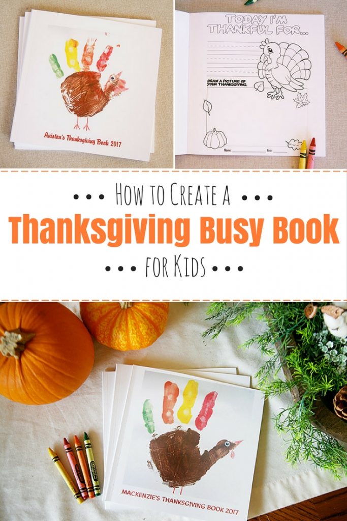 How to create a Thanksgiving Busy Book for kids. Great for entertaining kids through a long Thanksgiving meal!