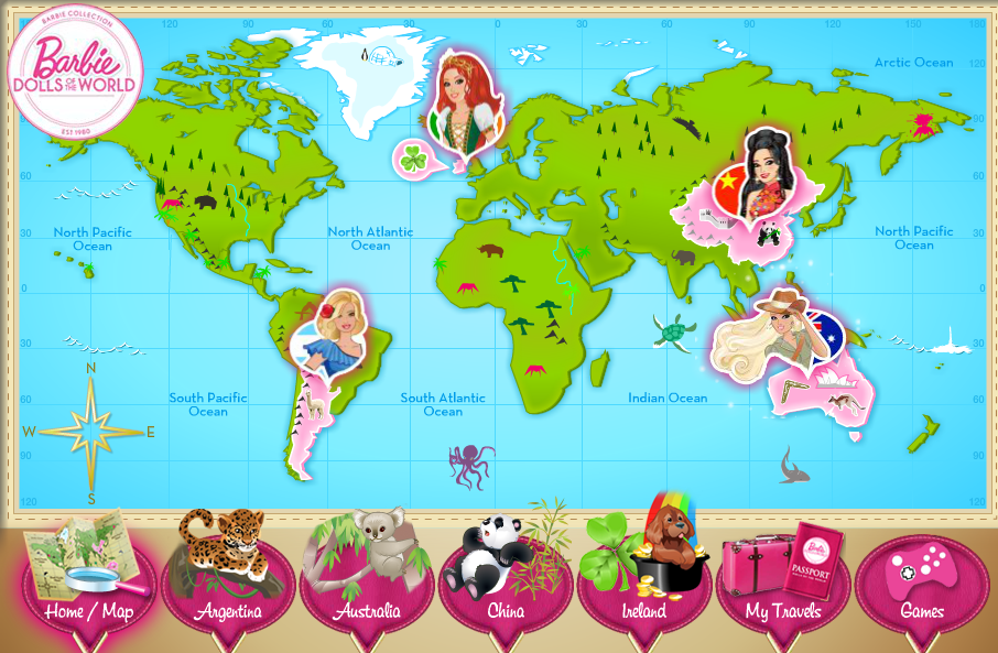 play barbie virtual world game