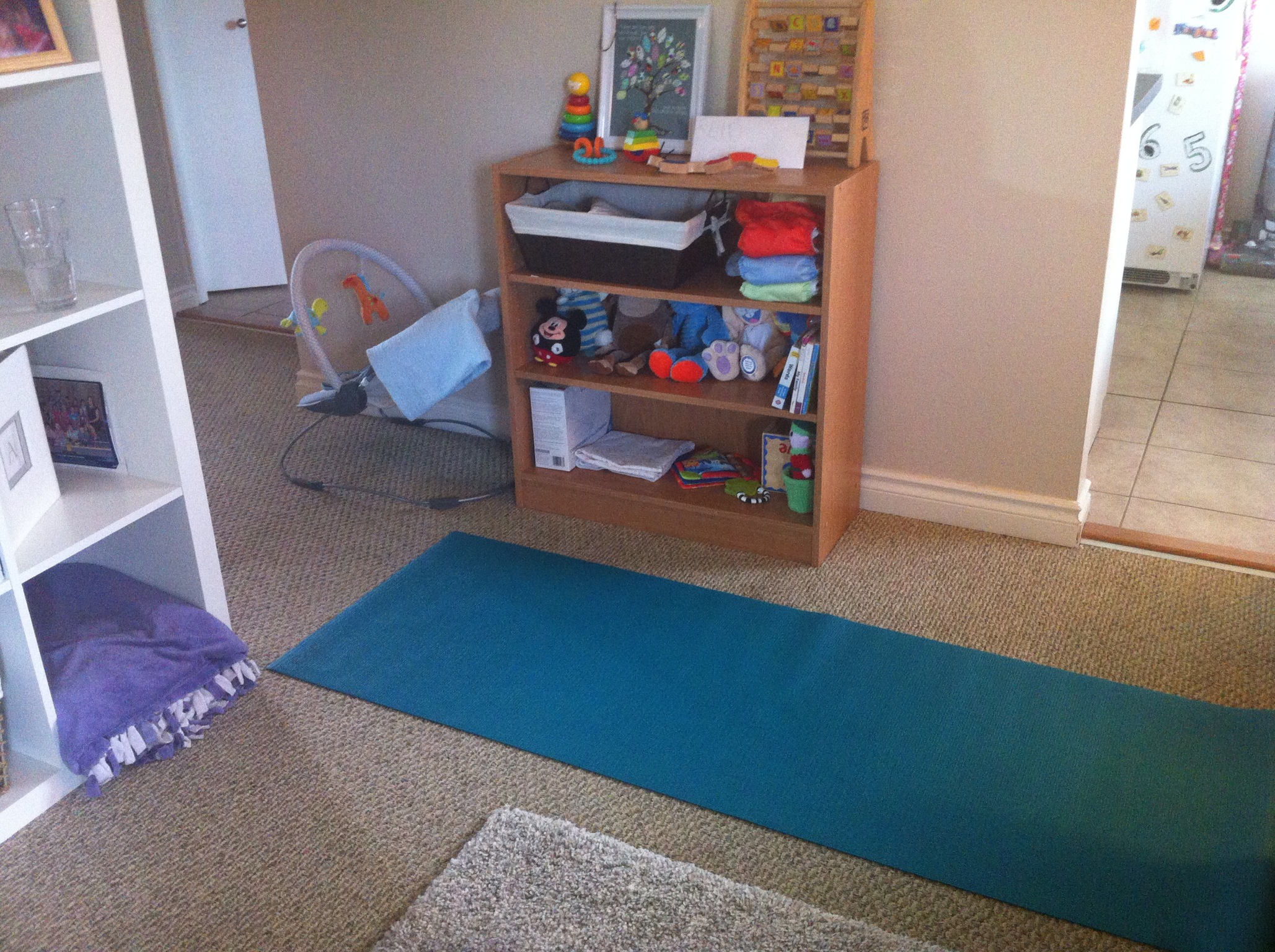 Setting up for Om Mom Yoga
