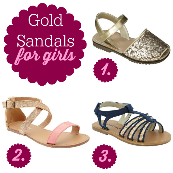 Gold Sandals for Girls