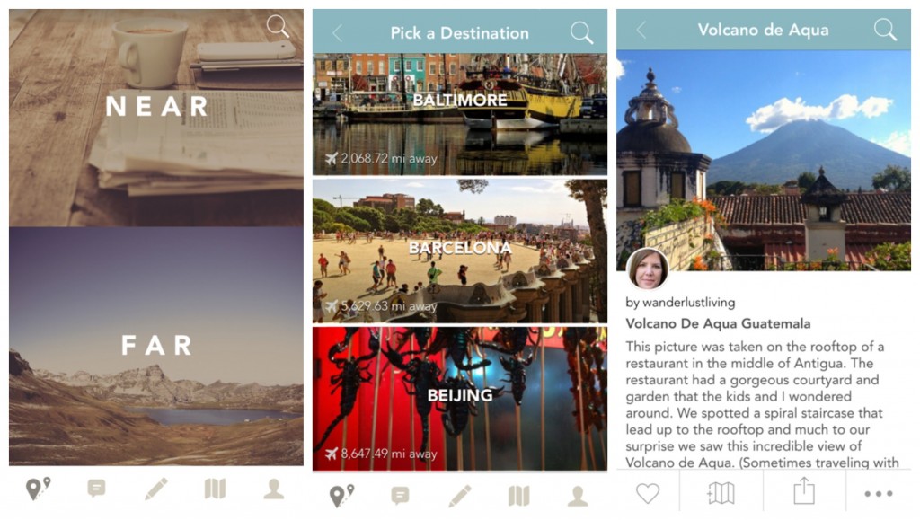 Findery Travel App Destinations and Notemaps