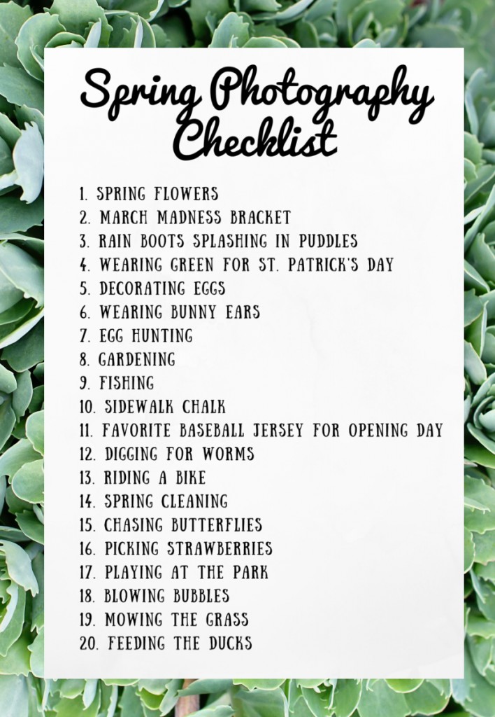 Spring Photography Checklist Printable