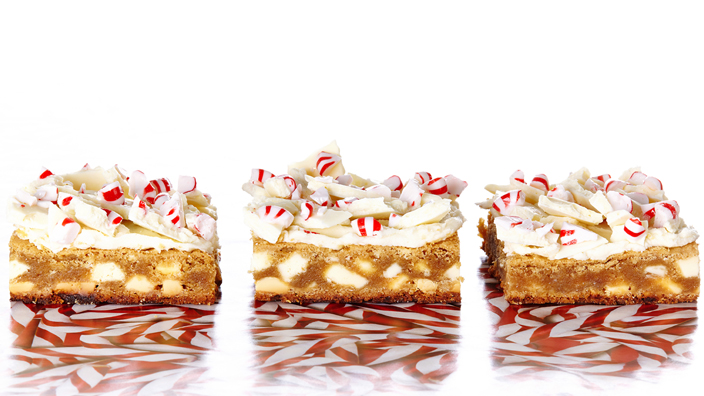 White Chocolate Peppermint Bark Blondies