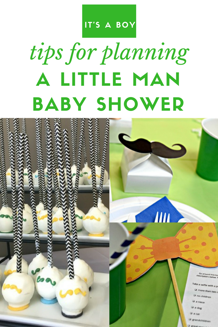 Little man baby shower menu