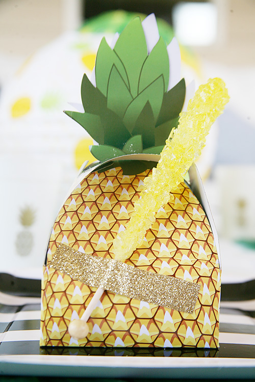 Pineapple party favors.